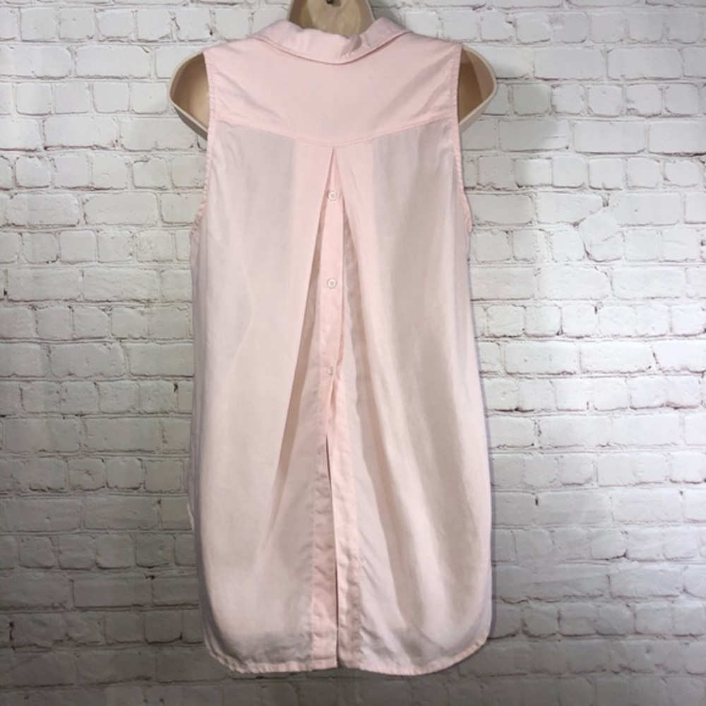Cloth & Stone Sleeveless Button Down Blouse High Low Hem Pink Size M - Picture 3 of 5